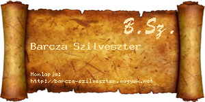 Barcza Szilveszter névjegykártya