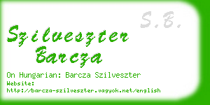 szilveszter barcza business card